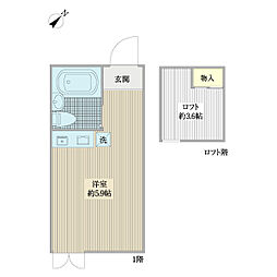 ｍｙ　ｐｌａｎ　Ｋ 1階ワンルームの間取り