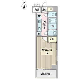 モデルノ 1階1Kの間取り