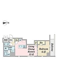 ＪＡＮＵＳ府中 6階1LDKの間取り