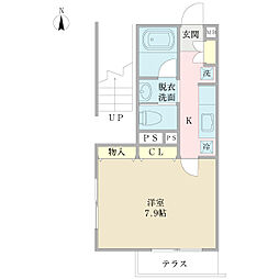 アコルデ 1Kの間取図画像