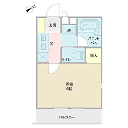 ラピスイケダ 1Kの間取図画像