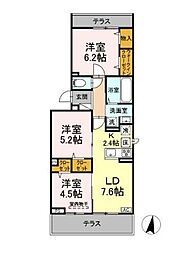 メゾン　シャルム 1階3LDKの間取り