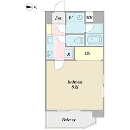 ベルヴィ大山 7階1Kの間取り