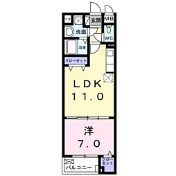 スアヴィス舎人 4階1LDKの間取り
