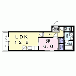 ヴィレッジ　キール 3階1LDKの間取り