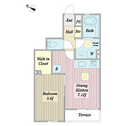 カルテット小豆沢 1DKの間取図画像