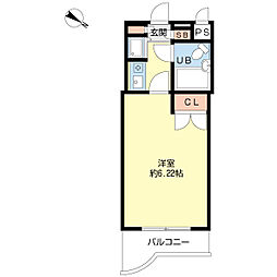 プロシード高田馬場 1Kの間取図画像