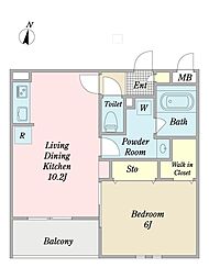 SoleilNakatani 1LDKの間取図画像