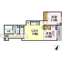 セレスティア上鷺宮II 2LDKの間取図画像