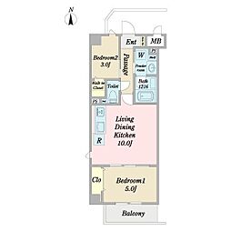 VORT中村IIresidence 2LDKの間取図画像