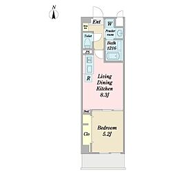 VORT中村IIresidence 1LDKの間取図画像