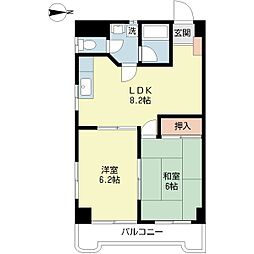 グレースアムレー1 2DKの間取図画像