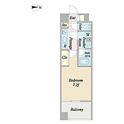 上板橋StationCourt 1Kの間取図画像