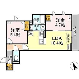 セレスティア赤羽 2LDKの間取図画像