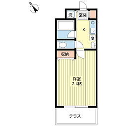 グリーングラス上池袋 1Kの間取図画像