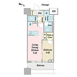 リビオレゾン板橋本町ステーションサイド 1LDKの間取図画像