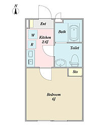 アーバンクレスト東府中 3階1Kの間取り