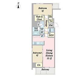 RANA府中 2LDKの間取図画像