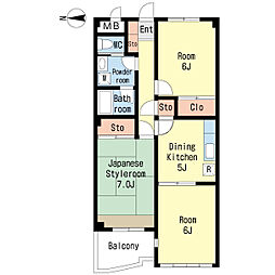 メゾンサンクテュエール 3DKの間取図画像