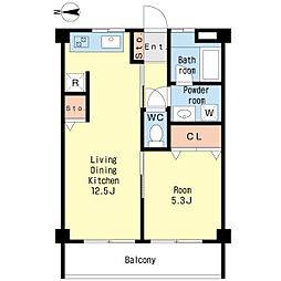 邦栄第2マンション 1LDKの間取図画像