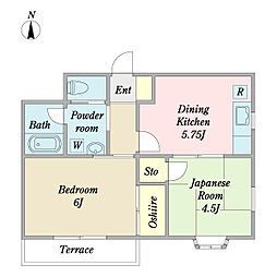 エイトスターティー 2DKの間取図画像