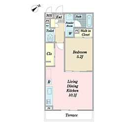 シュトラール 1LDKの間取図画像