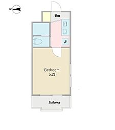 クレスタ船橋 1Kの間取図画像