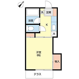 ハイツベルツリー 1Kの間取図画像