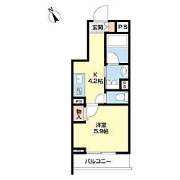 マホラ 1Kの間取図画像