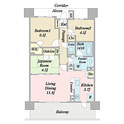 クレヴィア三郷中央 10階3LDKの間取り