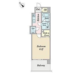 ＧＲＡＮＺ 4階1Kの間取り