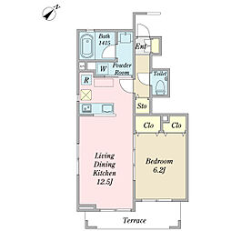 メゾンエスポワール 1LDKの間取図画像