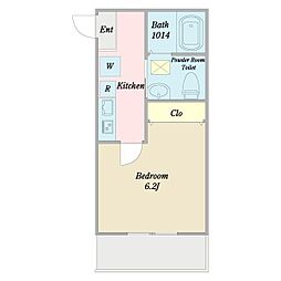 キャメル三郷中央4 1Kの間取図画像