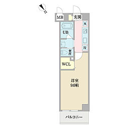 プレジール三郷中央 1Kの間取図画像