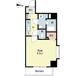 Residencia善 1Kの間取図画像