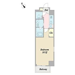 プロシード門前仲町 1Kの間取図画像