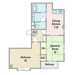 プルミエール篠崎 2階2LDKの間取り