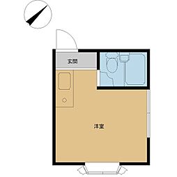 コーポピア・りりん 2階1Kの間取り