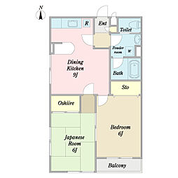 グラン・アモーレ 2DKの間取図画像