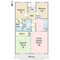 ドミール平和台 5階3LDKの間取り