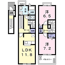 シャンテロゼ 2LDKの間取図画像