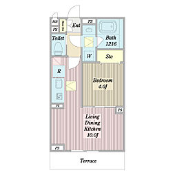 Casa raccolto 1LDKの間取図画像