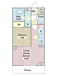 Casa raccolto 1LDKの間取図画像