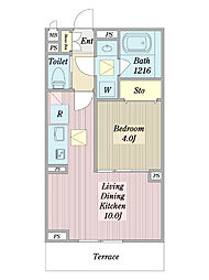 Casa raccolto 1LDKの間取図画像