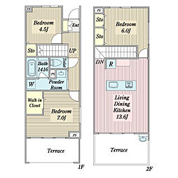 Ｂｌｉｓｓ　Ｖｉｌｌａ　Ａ棟 1階3LDKの間取り
