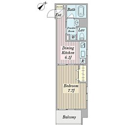 ＡＮＮＥＸ−Ｓ 3階1DKの間取り