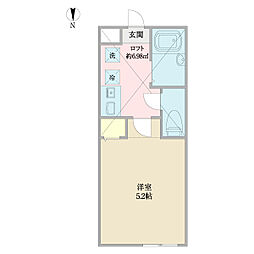 アザレ新百合ヶ丘 1階1Kの間取り