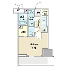 プライマル町田森野 5階1Kの間取り