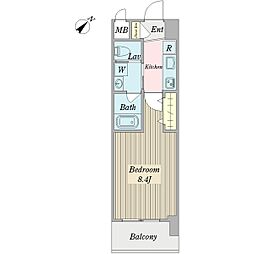 ＡＮＮＥＸ−Ｓ 1階1Kの間取り