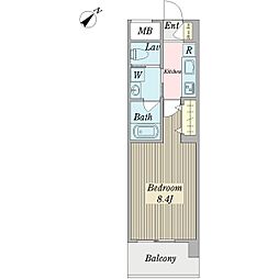 ＡＮＮＥＸ−Ｓ 1階1Kの間取り